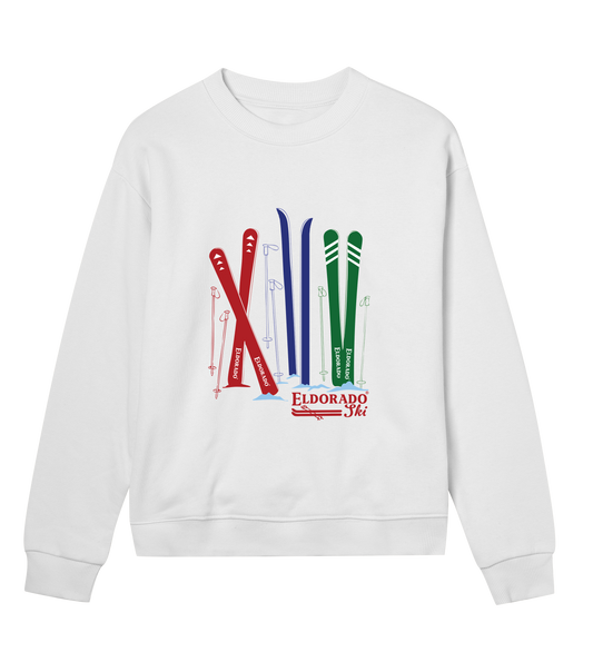 Dam - Sweatshirt Skis - Vit