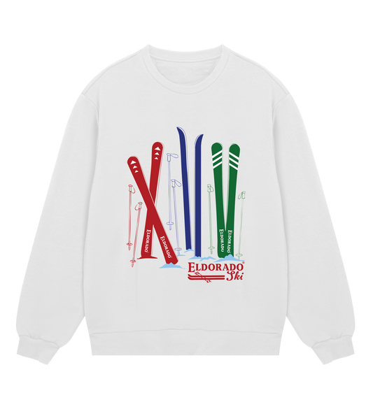 Herr - Sweatshirt Skis - Vit